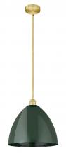Innovations Lighting 616-1S-SG-MBD-16-GR - Plymouth - 1 Light - 16 inch - Satin Gold - Stem hung - Mini Pendant