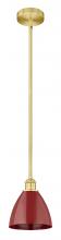 Innovations Lighting 616-1S-SG-MBD-75-RD - Plymouth - 1 Light - 8 inch - Satin Gold - Stem hung - Mini Pendant