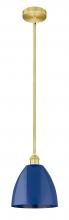 Innovations Lighting 616-1S-SG-MBD-9-BL - Plymouth - 1 Light - 9 inch - Satin Gold - Stem hung - Mini Pendant