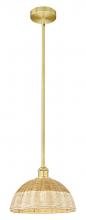 Innovations Lighting 616-1S-SG-NBD2-12-NAT - Bristol Natural II - 1 Light - 12 inch - Satin Gold - Stem hung - Mini Pendant