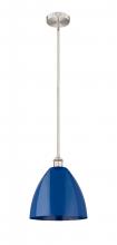 Innovations Lighting 616-1S-SN-MBD-12-BL - Plymouth - 1 Light - 12 inch - Brushed Satin Nickel - Stem hung - Mini Pendant