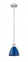 Innovations Lighting 616-1S-SN-MBD-75-BL - Plymouth - 1 Light - 8 inch - Brushed Satin Nickel - Stem hung - Mini Pendant