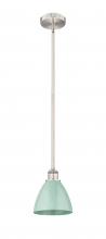 Innovations Lighting 616-1S-SN-MBD-75-SF - Plymouth - 1 Light - 8 inch - Brushed Satin Nickel - Stem hung - Mini Pendant