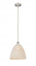 Innovations Lighting 616-1S-SN-NBD-12-NAT - Bristol Natural - 1 Light - 6 inch - Brushed Satin Nickel - Mini Pendant