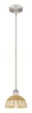 Innovations Lighting 616-1S-SN-NBD2-75-NAT - Bristol Natural II - 1 Light - 8 inch - Brushed Satin Nickel - Stem hung - Mini Pendant