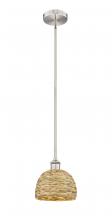 Innovations Lighting 616-1S-SN-RBD-8-NAT - Woven Rattan - 1 Light - 8 inch - Satin Nickel - Mini Pendant