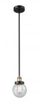 Innovations Lighting 616-1SH-BAB-G204-6 - Beacon - 1 Light - 6 inch - Black Antique Brass - Stem hung - Mini Pendant