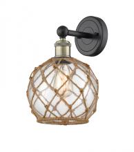 Innovations Lighting 616-1W-BAB-G122-8RB - Farmhouse Rope - 1 Light - 8 inch - Black Antique Brass - Sconce
