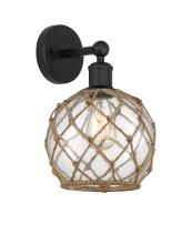 Innovations Lighting 616-1W-BK-G122-8RB - Farmhouse Rope - 1 Light - 8 inch - Matte Black - Sconce