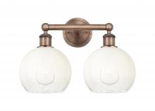 Innovations Lighting 616-2W-AC-G483-8OP - Brookhaven Globe - 2 Light - 17 inch - Antique Copper - Bath Vanity Light