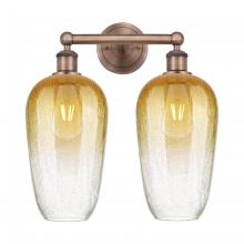 Innovations Lighting 616-2W-AC-G484-7AM - Brookhaven Flute - 2 Light - 16 inch - Antique Copper - Bath Vanity Light