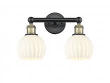 Innovations Lighting 616-2W-BAB-G1217-6WV - White Venetian - 2 Light - 15 inch - Black Antique Brass - Bath Vanity Light