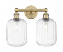 Innovations Lighting 616-2W-BB-G460-7CL - Preston Cylinder - 2 Light - 16 inch - Brushed Brass - Bath Vanity Light