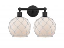 Innovations Lighting 616-2W-BK-G121-8RW - Farmhouse Rope - 2 Light - 17 inch - Matte Black - Bath Vanity Light