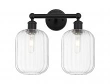Innovations Lighting 616-2W-BK-G460-7CL - Preston Cylinder - 2 Light - 16 inch - Matte Black - Bath Vanity Light