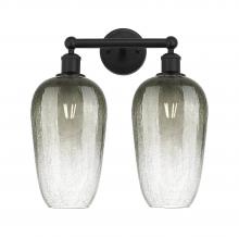 Innovations Lighting 616-2W-BK-G484-7SL - Brookhaven Flute - 2 Light - 16 inch - Matte Black - Bath Vanity Light