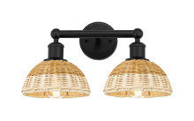 Innovations Lighting 616-2W-BK-NBD2-75-NAT - Bristol Natural II - 2 Light - 17 inch - Matte Black - Bath Vanity Light