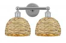 Innovations Lighting 616-2W-PC-RBD-8-NAT - Woven Rattan - 2 Light - 17 inch - Polished Chrome - Bath Vanity Light