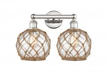 Innovations Lighting 616-2W-PN-G122-8RB - Farmhouse Rope - 2 Light - 17 inch - Polished Nickel - Bath Vanity Light