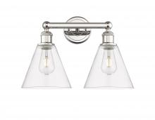 Innovations Lighting 616-2W-PN-GBC-82 - Berkshire - 2 Light - 17 inch - Polished Nickel - Bath Vanity Light
