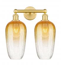 Innovations Lighting 616-2W-SG-G484-7AM - Brookhaven Flute - 2 Light - 16 inch - Satin Gold - Bath Vanity Light