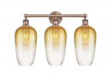 Innovations Lighting 616-3W-AC-G484-7AM - Brookhaven Flute - 3 Light - 25 inch - Antique Copper - Bath Vanity Light
