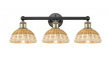 Innovations Lighting 616-3W-BAB-NBD2-75-NAT - Bristol Natural II - 3 Light - 26 inch - Black Antique Brass - Bath Vanity Light