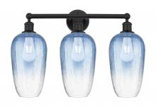 Innovations Lighting 616-3W-BK-G484-7SB - Brookhaven Flute - 3 Light - 25 inch - Matte Black - Bath Vanity Light