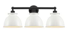 Innovations Lighting 616-3W-BK-M14-W - Adirondack - 3 Light - 26 inch - Matte Black - Bath Vanity Light