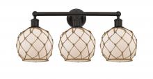 Innovations Lighting 616-3W-OB-G121-8RB - Farmhouse Rope - 3 Light - 26 inch - Oil Rubbed Bronze - Bath Vanity Light
