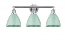 Innovations Lighting 616-3W-PC-MBD-75-SF - Plymouth - 3 Light - 26 inch - Polished Chrome - Bath Vanity Light
