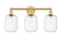 Innovations Lighting 616-3W-SG-G460-7CL - Preston Cylinder - 3 Light - 25 inch - Satin Gold - Bath Vanity Light