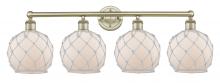 Innovations Lighting 616-4W-AB-G121-8RW - Farmhouse Rope - 4 Light - 35 inch - Antique Brass - Bath Vanity Light