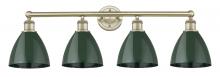 Innovations Lighting 616-4W-AB-MBD-75-GR - Plymouth - 4 Light - 35 inch - Antique Brass - Bath Vanity Light