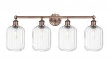 Innovations Lighting 616-4W-AC-G460-7CL - Preston Cylinder - 4 Light - 34 inch - Antique Copper - Bath Vanity Light