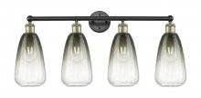 Innovations Lighting 616-4W-BAB-G480-6SL - Brookhaven Almond - 4 Light - 33 inch - Black Antique Brass - Bath Vanity Light