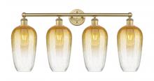 Innovations Lighting 616-4W-BB-G484-7AM - Brookhaven Flute - 4 Light - 34 inch - Brushed Brass - Bath Vanity Light