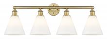 Innovations Lighting 616-4W-BB-GBC-81 - Berkshire - 4 Light - 35 inch - Brushed Brass - Bath Vanity Light