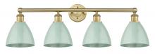 Innovations Lighting 616-4W-BB-MBD-75-SF - Plymouth - 4 Light - 35 inch - Brushed Brass - Bath Vanity Light