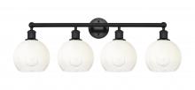 Innovations Lighting 616-4W-BK-G483-8OP - Brookhaven Globe - 4 Light - 35 inch - Matte Black - Bath Vanity Light