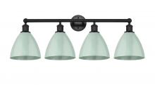 Innovations Lighting 616-4W-BK-MBD-75-SF - Plymouth - 4 Light - 35 inch - Matte Black - Bath Vanity Light