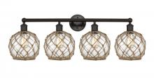 Innovations Lighting 616-4W-OB-G122-8RB - Farmhouse Rope - 4 Light - 35 inch - Oil Rubbed Bronze - Bath Vanity Light