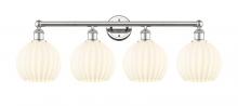 Innovations Lighting 616-4W-PN-G1217-8WV - White Venetian - 4 Light - 35 inch - Polished Nickel - Bath Vanity Light