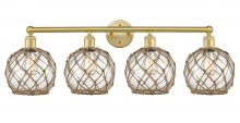 Innovations Lighting 616-4W-SG-G122-8RB - Farmhouse Rope - 4 Light - 35 inch - Satin Gold - Bath Vanity Light