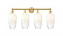 Innovations Lighting 616-4W-SG-G484-7OP - Brookhaven Flute - 4 Light - 34 inch - Satin Gold - Bath Vanity Light