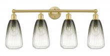 Innovations Lighting 616-4W-SG-G484-7SL - Brookhaven Flute - 4 Light - 34 inch - Satin Gold - Bath Vanity Light