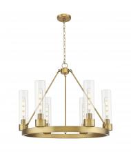 Innovations Lighting 617-6CR-BB-G617-11CL - Boreas - 6 Light - 29 inch - Brushed Brass - Chandelier
