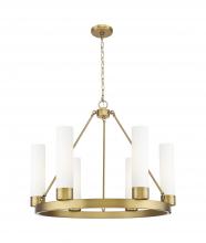 Innovations Lighting 617-6CR-BB-G617-11WH - Boreas - 6 Light - 29 inch - Brushed Brass - Chandelier