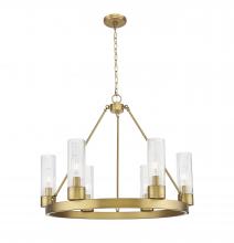 Innovations Lighting 617-6CR-BB-G617-8SCL - Boreas - 6 Light - 29 inch - Brushed Brass - Chandelier