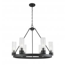 Innovations Lighting 617-6CR-BK-G617-8SCL - Boreas - 6 Light - 29 inch - Matte Black - Chandelier